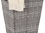locker Wäschekorb, Polyrattan, mit Rollen