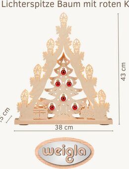 Weigla LED Lichterbogen Weihnachtsbaum mit Kugeln, Made in Germany (1-tlg), Lichterspitze, 7-flammig
