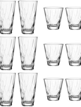 LEONARDO Gläser-Set Trinkglas-Set TWIST, 12-teilig, Glas, Becher-Set, spülmaschinengeeignet