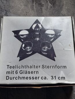 Teelichthalter Sternform mit 6 Gläsern - Guter Zustand - Oberndorf (Neckar)