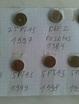 8 Münzen Spanien Pesetas - Hagen (Stadt der FernUniversität) Dahl