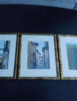 3 Bilderrahmen Wechselrahmen 26,5x32,5 cm Kunststoff mit Glas Deko gold-bronzefarben zus. 6,- - Flensburg