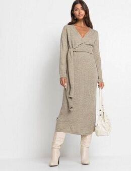bonprix Strickkleid Midi-Strickkleid in Wickeloptik mit V-Ausschnitt