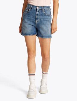 Tommy Jeans Shorts MOM SHORT BI0134 mit Logo-Badge, in blauer Waschung