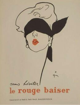 Altes Orginal Plakat "Le Rouge Baiser" Rene Gruau Vintage Poster - Köln