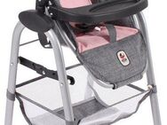 CHIC2000 Puppenhochstuhl Grau-Rosa, mit abnehmbarem Tablett