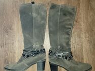 Damen Stiefel in grauem Leder Gr. 9 (40) - Fulda