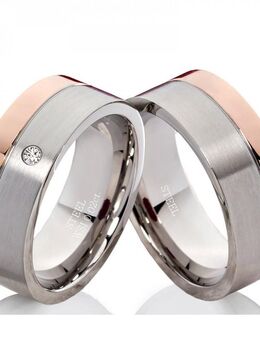 Edelstahlringe B146 mit Diamant und Gravur - Aholming