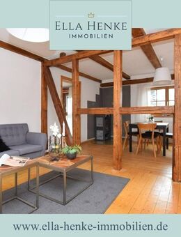 Stilvolle, große Fachwerk-Maisonette-Wohnung mit großer Terrasse, eigenem Eingang + Mini-Garten... - Schöppenstedt