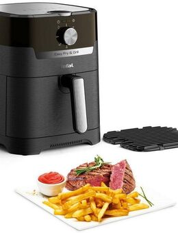 Tefal Heißluftfritteuse Easy Fry & Grill Classic, 2-in-1 Heissluftfritteuse & Grill, wenig Öl, 1550 W, für 6 Portionen, einstellbare Zeit und Temperatur, EY5018