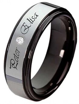 Damenring Wolframring DW120 mit Zirkonia - Aholming