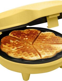 bestron Waffeleisen ASW217, 700 W, für klassische Herzwaffeln, mit Antihaftbeschichtung, Retro Design