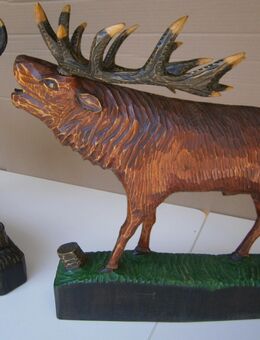 Holzskulptur großer Hirsch Kunsthandwerk vom Bildhauer Jagd Natur Deko Sammeln - Buchholz (Nordheide)