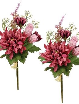 Kunstblume Chrysanthemen-Bund 2er Set, I.GE.A., Höhe 25 cm, 25cm Strauß künstlich Bouquet Seidenblume Blumenbouquet Blumenstrauß