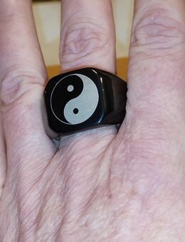 Herrenring #Ring Herren Yin und Yang schwarz Edelstahl gr. 23 mm - Köln