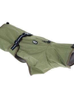 TIAKI Hunderegenmantel Olive - Rückenlänge: ca. 60 cm