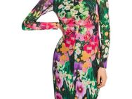Marc Cain Maxikleid Bright Beginnings Premium Damenmode Blumenkleid mit Crinkle-Effekt