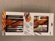 Grillbesteck und elektr. Holzkohleanzünder mit Zange - Zetel