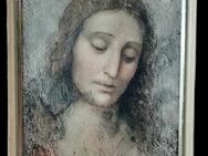 schöner alter gerahmter Druck von Da Vinci- "Christus" - Niederfischbach