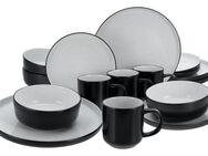 CreaTable Kombiservice Nordic Cool Black, Kombi-Set 16-tlg (16-tlg), 4 Personen, Steinzeug, Scandi-Style