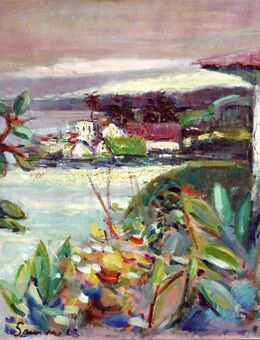 Ölgemälde Svend O. Kramer (1919), Fischerdorf auf West-Samoa 1963! - Berlin