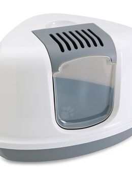 Savic Katzentoilette Nestor Corner - hellgrau / weiß