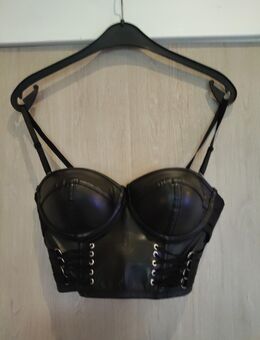 PU-Leder Korsage schwarz, Gr. M - Ganderkesee