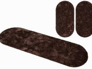 Bruno Banani Hochflor-Bettumrandung Dana Teppich, Kundenliebling, Höhe 30 mm, (3-tlg), unifarben, Mikrofaser, pflegeleicht, Bettvorleger, Schlafzimmer
