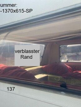 Knaus Azur Wohnwagenfenster ca 137 x 61,5 Birkholz D2198 PMMA zB 590 ca Bj 98/99 gebr. Sonderpreis (verblasster Rand) - Schotten Zentrum