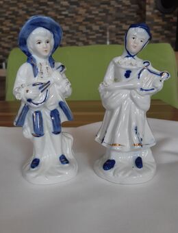 Porzellanfiguren m. Musikinstrumente, Vintage, Barock, Rokoko17cm - Witzenhausen