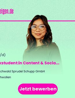 Werkstudent:in Content & Social Media (m/w/d) - 20 Stunden Werkstudenten - Schwollen