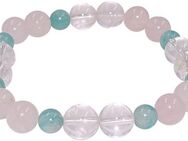 Firetti Armband Schmuck Geschenk Armschmuck Armkette Edelstein Perlen, Made in Germany - mit Bergkristall, Amazonit, Rosenquarz