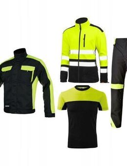 Premium ARBEITSHOSE mit Jacke Shirt Starter Set für Montagearbeiter neon2 Set2 - Wuppertal