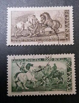 Briefmarken Polen 1966 Tag der Briefmarke Satz komplett gestempel - Görlitz