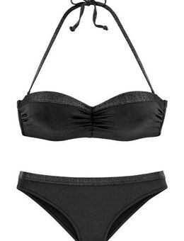 JETTE Bügel-Bandeau-Bikini mit glitzernden Einsätzen