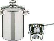 GSW Spargeltopf, Edelstahl (Set, 4-tlg), inkl. Saucenwärmer, Stövchen, Teelicht, Induktion