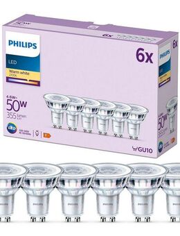 Philips LED-Leuchtmittel Classic 50W 36D non dim, GU10, 6 St., Warmweiß
