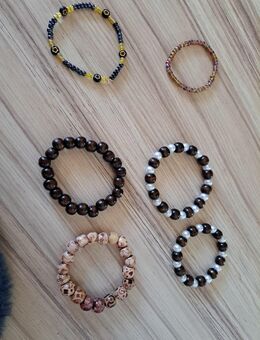 Armband Holz, Perlen, Stein - Schmelz