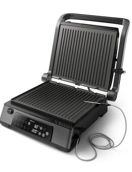 Philips Kontaktgrill 7000 Series HD6307/70 mit digitaler Temperatureinstellung, 2200 W, 8 voreingestellten Funktionen, und verstellbaren, abnehmbaren Platten