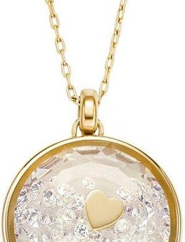 Fossil Kette mit Anhänger Schmuck Geschenk Edelstahl Halskette Sadie Herz, mit Glasstein