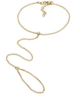 Elli Armband Handchain mit Glas Kristalle Weiß 925 Sterling Silber