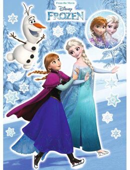 Komar Wandtattoo Anna und Elsa - Größe 50 x 70 cm (15 St), selbstklebend, Wandsticker, Kinderzimmer
