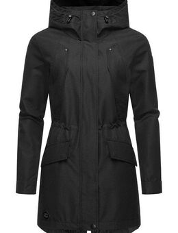 Ragwear Regenmantel Begonia Wasserdichter Damen Übergangsmantel mit großer Kapuze