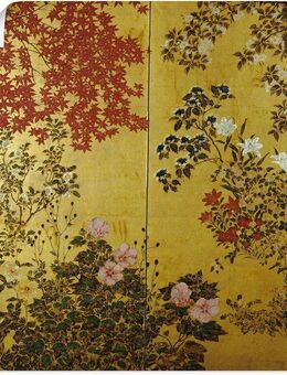 Artland Wandbild Japanischer Wandschirm 18. Jahrhundert, Pflanzen (1 St), als Leinwandbild, Poster, Wandaufkleber in verschied. Größen
