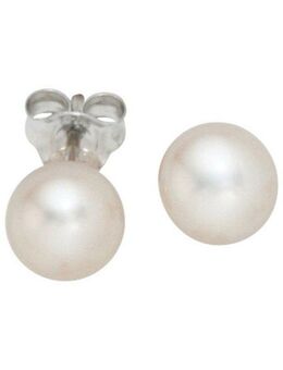 JOBO Perlenohrringe Ohrstecker mit Perlen 7 mm, 925 Silber mit Süßwasser-Zuchtperlen