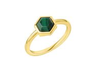 CELESTA Fingerring 925 Sterling Silber vergoldet Malachit