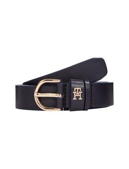 Tommy Hilfiger Ledergürtel ESSENTIAL EFFORTLESS 2.5 GOLD Logoemblem, weiche Haptik, ovale Einfachdornschließe