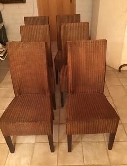 6 Rattan Esszimmerstühle/Wintergartenstühle Akazienholz Massiv - Norderstedt