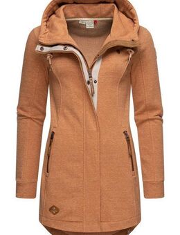 Ragwear Langjacke Letty Intl. Sportliche Kapuzenjacke mit Kunstleder-Elementen