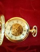 Taschenuhr, versilbert, Handaufzug, mit Sichtfenster im Sprungdeckel in 90403